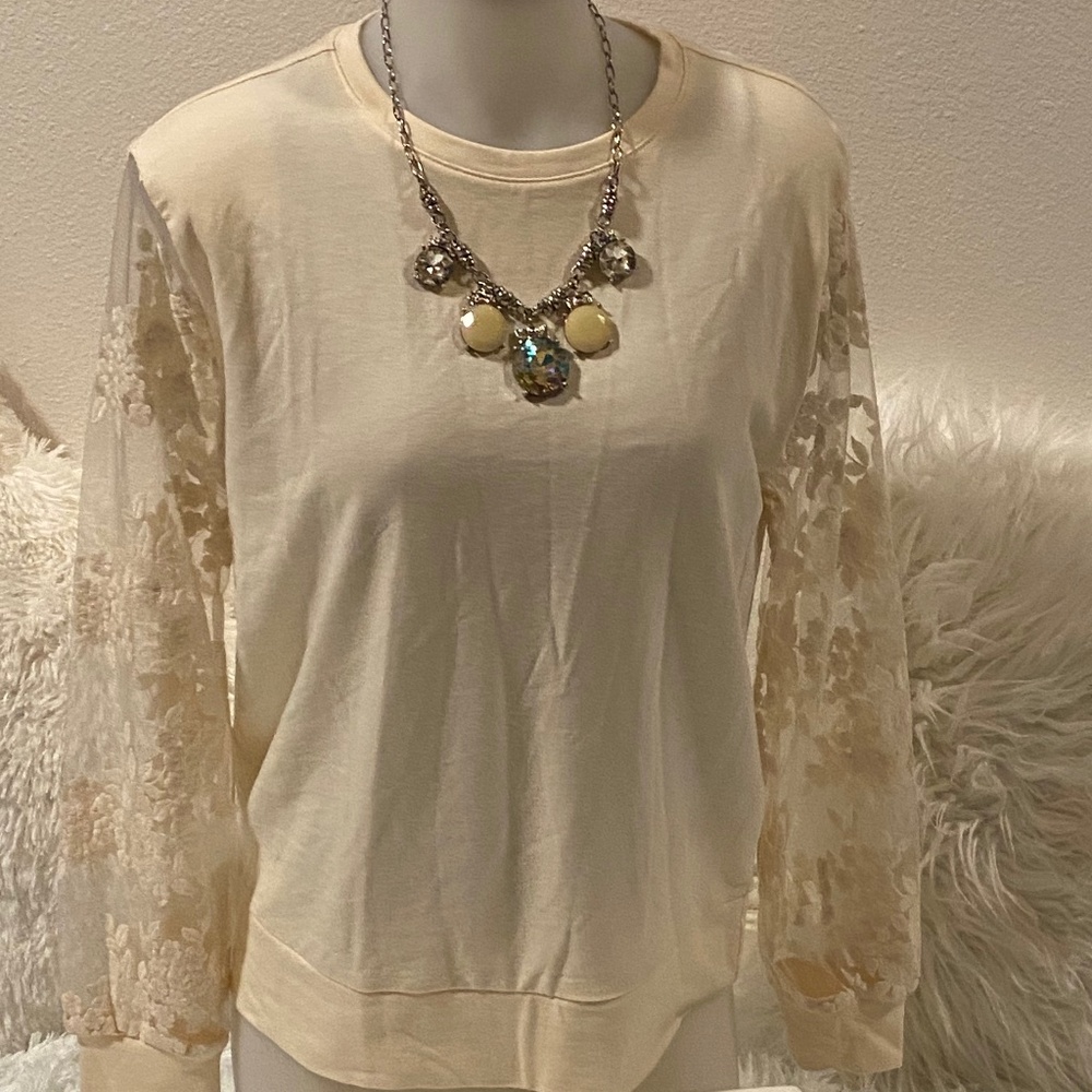A New Day Ivory Laced Top